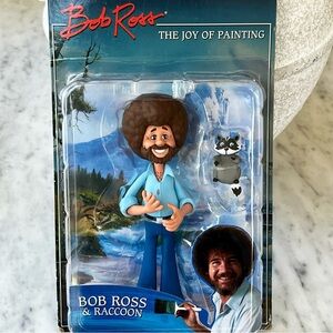 Bob Ross Vinyl Figure with Raccoon - Light Blue Shirt